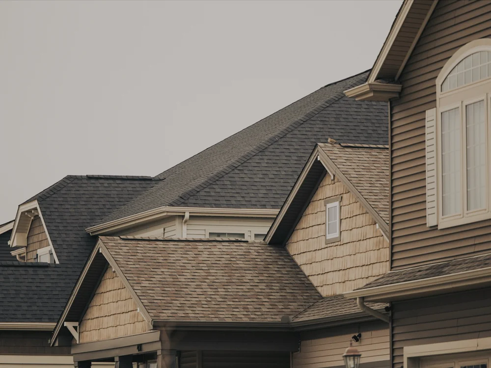 A clean residential asphalt-shingle roof.