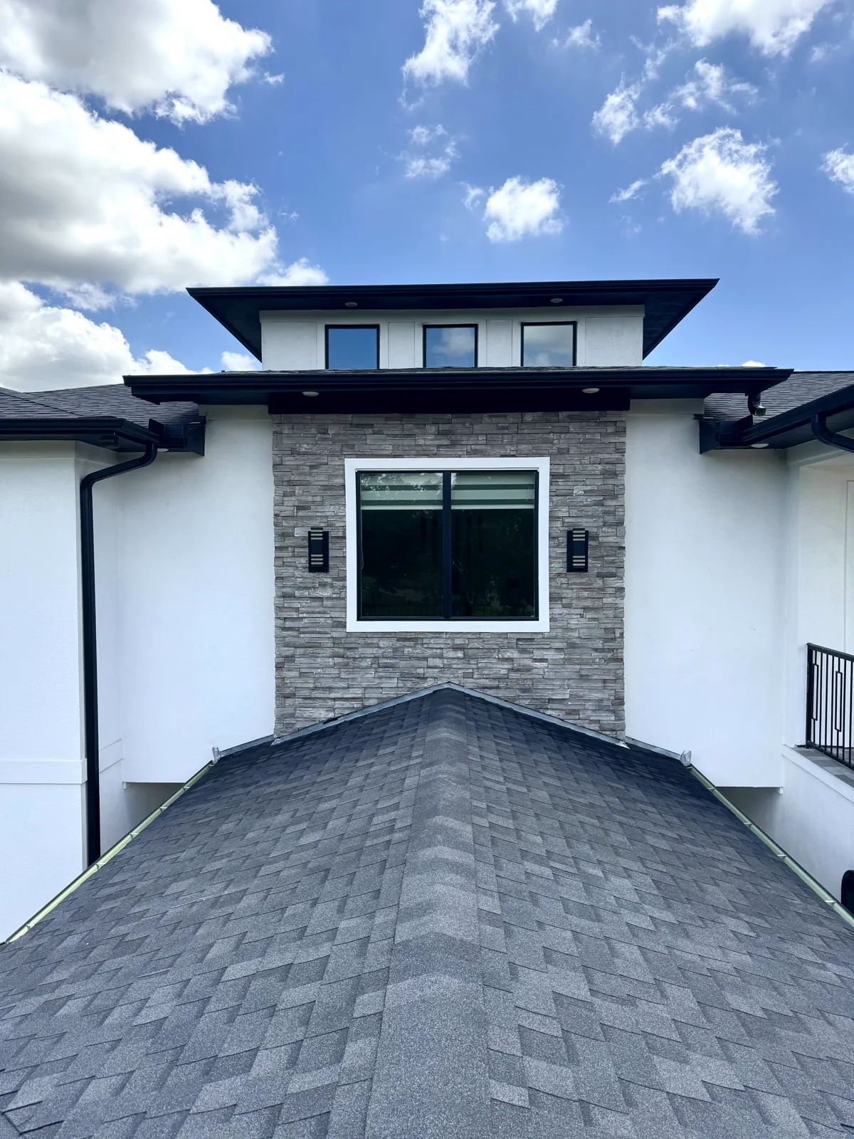 Modern two-story home with a freshly cleaned exterior